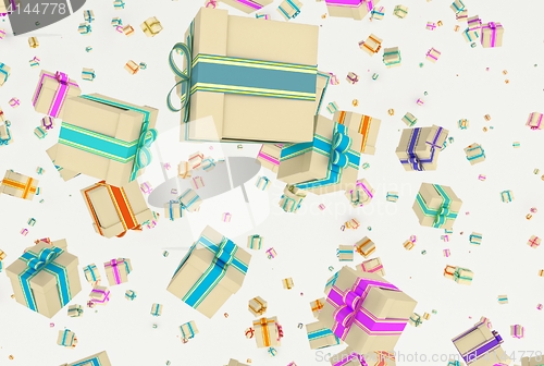Image of background with falling presents