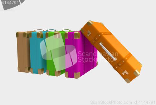 Image of color elegant suitcases