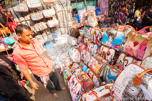 Image of Clothing market vendors