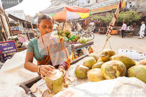 Image of Coconut milk seller