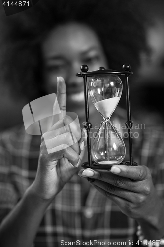 Image of portrait of a young successful African-American woman in modern 