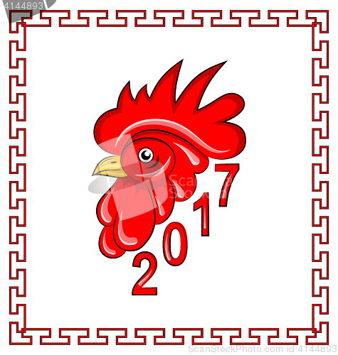 Image of Red Rooster, Symbol of 2017 on the Chinese Calendar