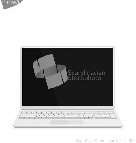 Image of Realistic Laptop with Keyboard, Isolated on White Background