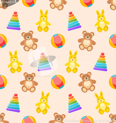 Image of Seamless Pattern with Colorful Children Toys.