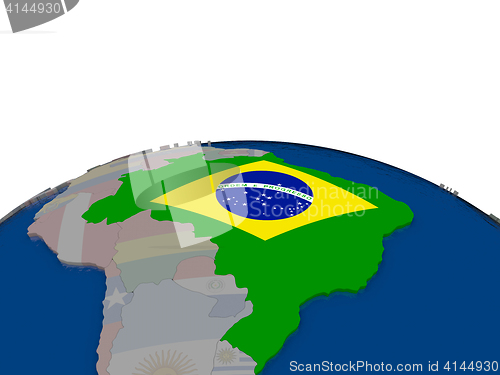 Image of Brazil with flag