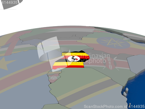 Image of Uganda with flag