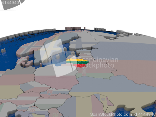 Image of Lithuania with flag