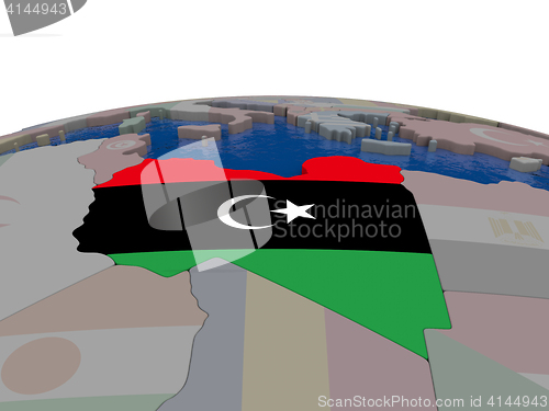 Image of Libya with flag