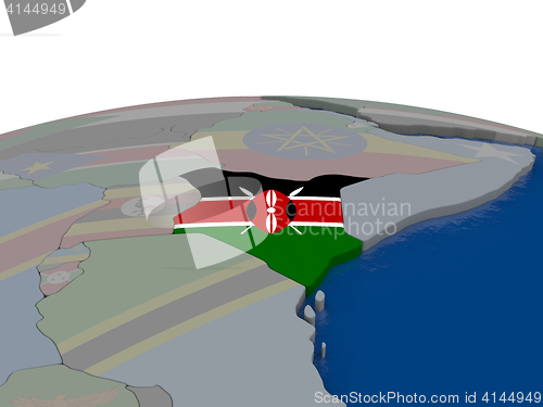 Image of Kenya with flag