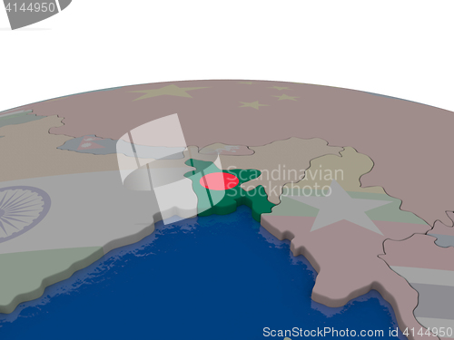 Image of Bangladesh with flag