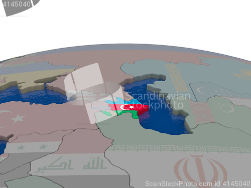 Image of Azerbaijan with flag