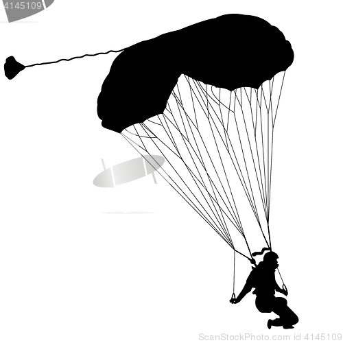 Image of The Skydiver silhouettes parachuting a illustration.