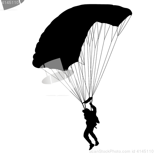 Image of The Skydiver silhouettes parachuting a illustration.