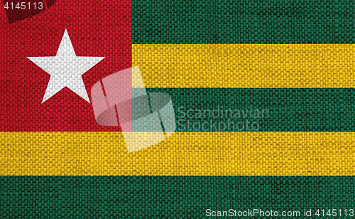 Image of Flag of Togo on old linen