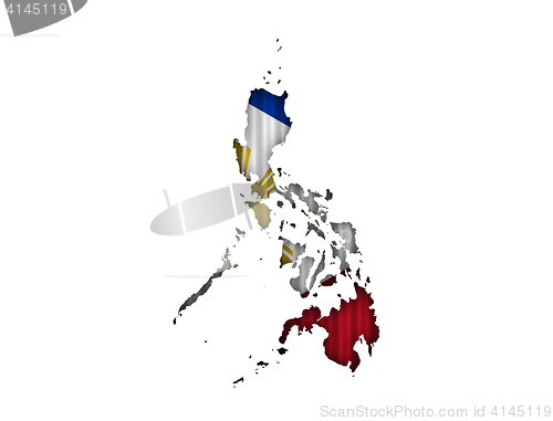 Image of Map and flag of the Philippines on corrugated iron