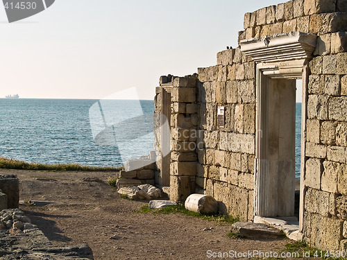 Image of Ruined Ancient Greek Wall of Temple