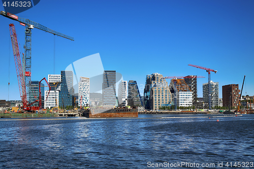 Image of OSLO, NORWAY – AUGUST 17, 2016: A construction site of Bjorvik