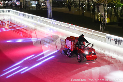 Image of Ice resurfacer at skating rink