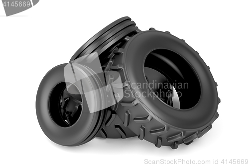 Image of Front and rear tractor tires