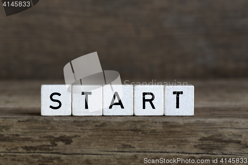 Image of Start, written in cubes