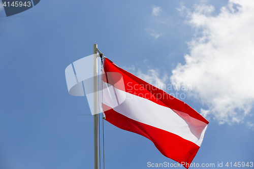 Image of National flag of Austria on a flagpole