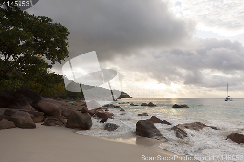 Image of Ireland vs. Scotland\r\rDramatic coastline at sunset, Anse Lazio  