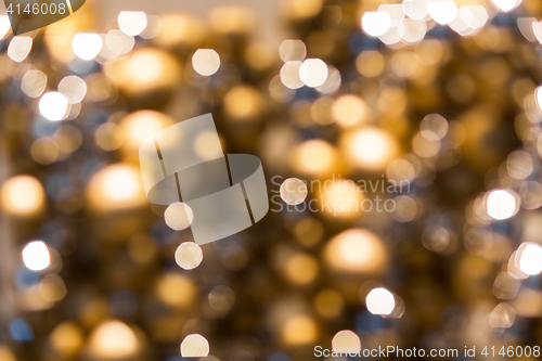 Image of blurred golden christmas lights bokeh