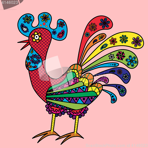 Image of Decorative colored rooster