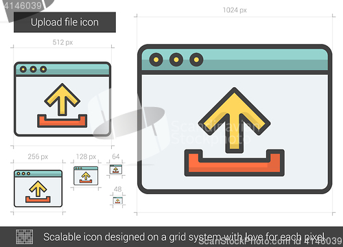 Image of Upload file line icon.