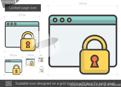 Image of Locked page line icon.