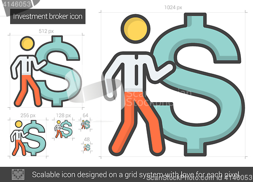 Image of Investment broker line icon.