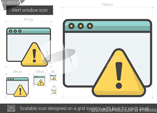 Image of Alert window line icon.