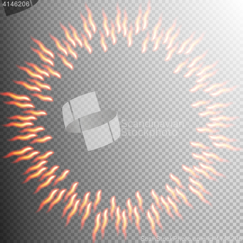 Image of Realistic fire transparent effect frame. EPS 10