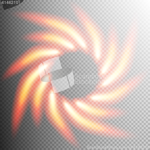 Image of Realistic fire transparent effect frame. EPS 10