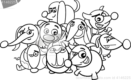 Image of cartoon dogs coloring page