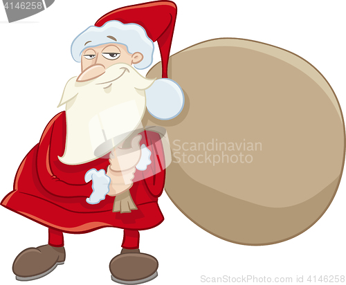 Image of santa and gifts cartoon