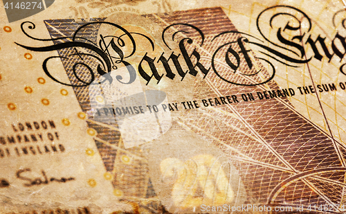 Image of Pound currency background - 20 Pounds - Vintage sepia