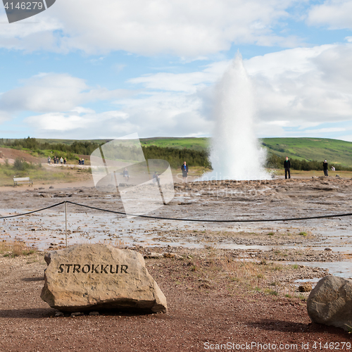 Image of Strokkur eruption in the Geysir area, Iceland