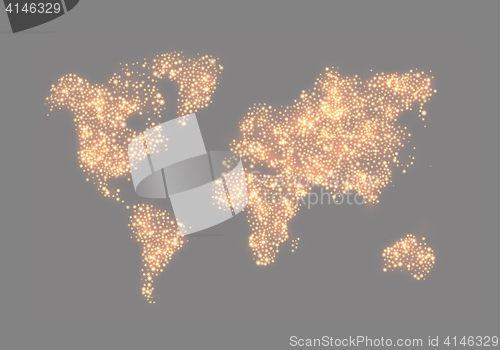 Image of Map of the world in the form circles. Vector