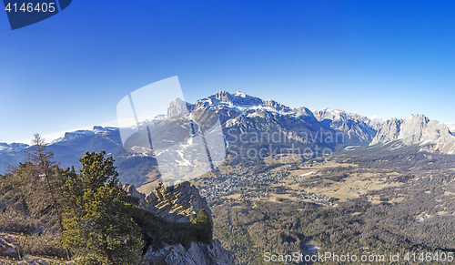 Image of Panoramic view of Dolomites mountains around Cortina d Ampezzo I