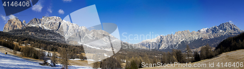 Image of Panoramic view of Dolomites mountains around Cortina d Ampezzo I