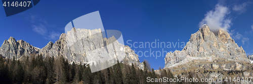 Image of Panoramic view of Dolomites mountains around Cortina d Ampezzo I