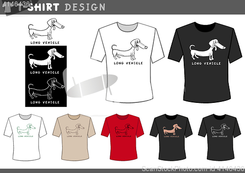 Image of t shirt design with dachshund