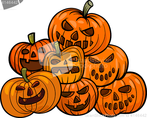 Image of cartoon halloween pumpkins