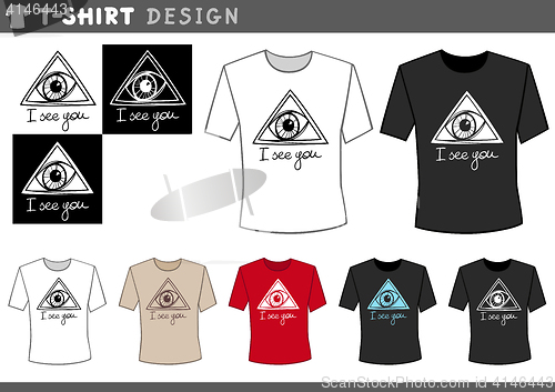 Image of t shirt design with eye