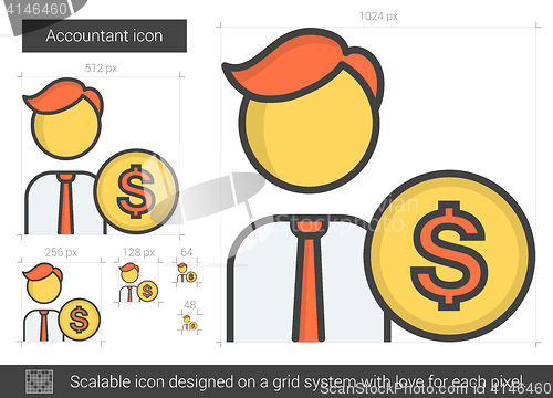 Image of Accountant line icon.