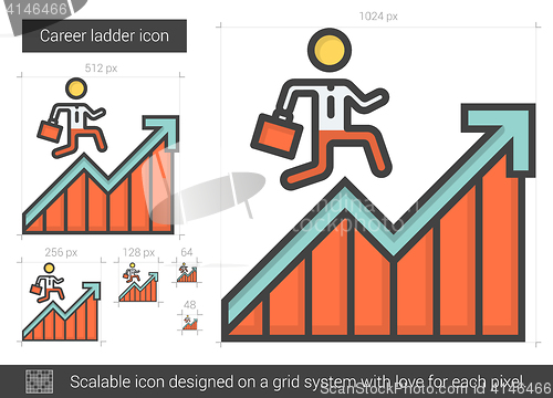 Image of Career ladder line icon.