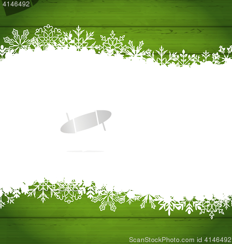 Image of Snowflakes Border for Happy New Year, Space for Your Text