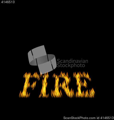 Image of Fire Flame Font Isolated on Black Background