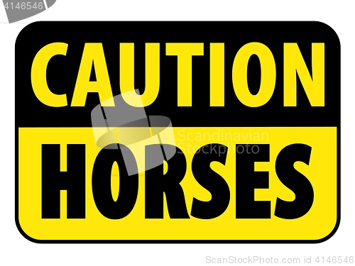 Image of Caution Horses on Trail Sign